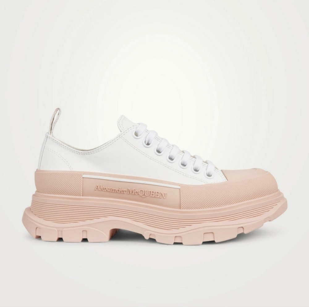 Alexander McQueen White and Pink Chunky Sneakers
